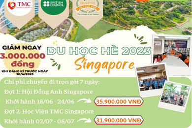 Ưu đãi ngay 3 triệu khi đăng ký trại hè Singapore trước 30/40/2023